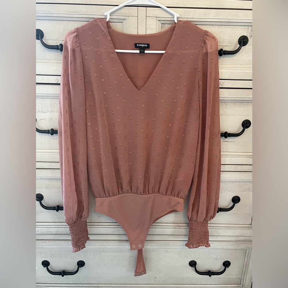 Express Women's Blush Bodysuit Top
